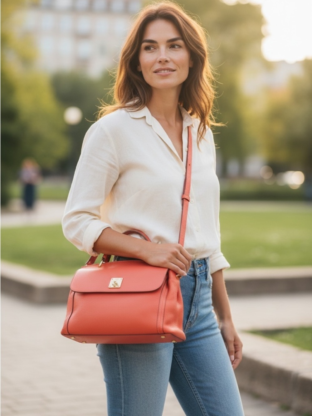 MCM Coral Satchel Bag